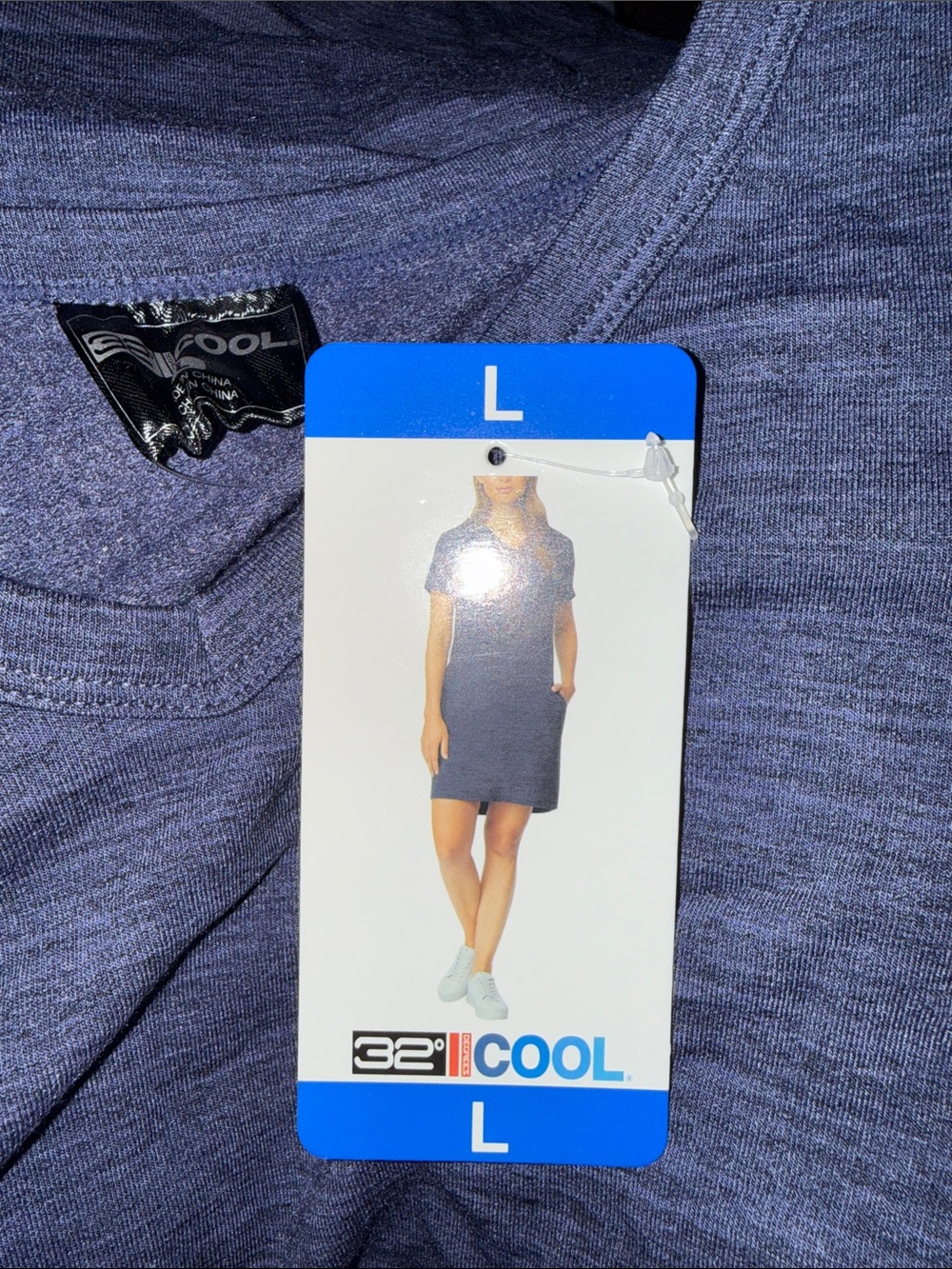 32 Degrees Heathered Blue Knit T-Shirt Dress